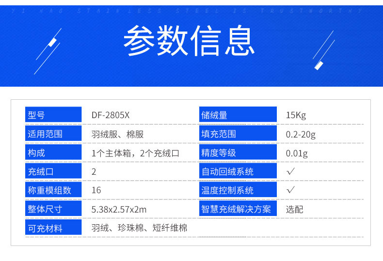 全自動(dòng)稱(chēng)重絨棉一體機(jī)DF-2805X